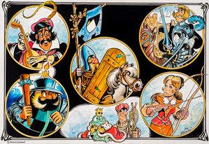 Giovanni Romanini - Illustrazione originale - Compagnia della forca - 48x33 cm