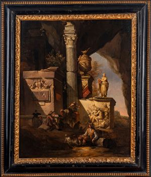 Capriccio architettonico con figure