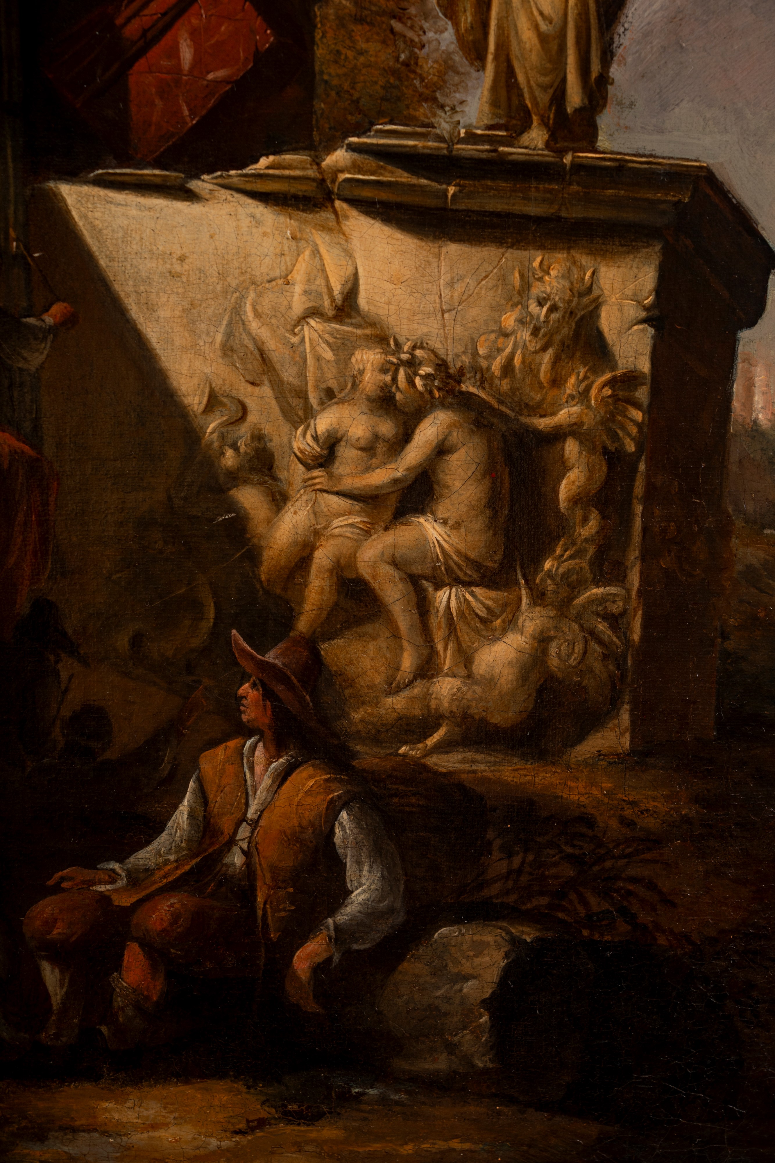 Artista Nordico Attivo a Roma, Seconda Metà del Secolo XVII - Capriccio Architettonico con Figure