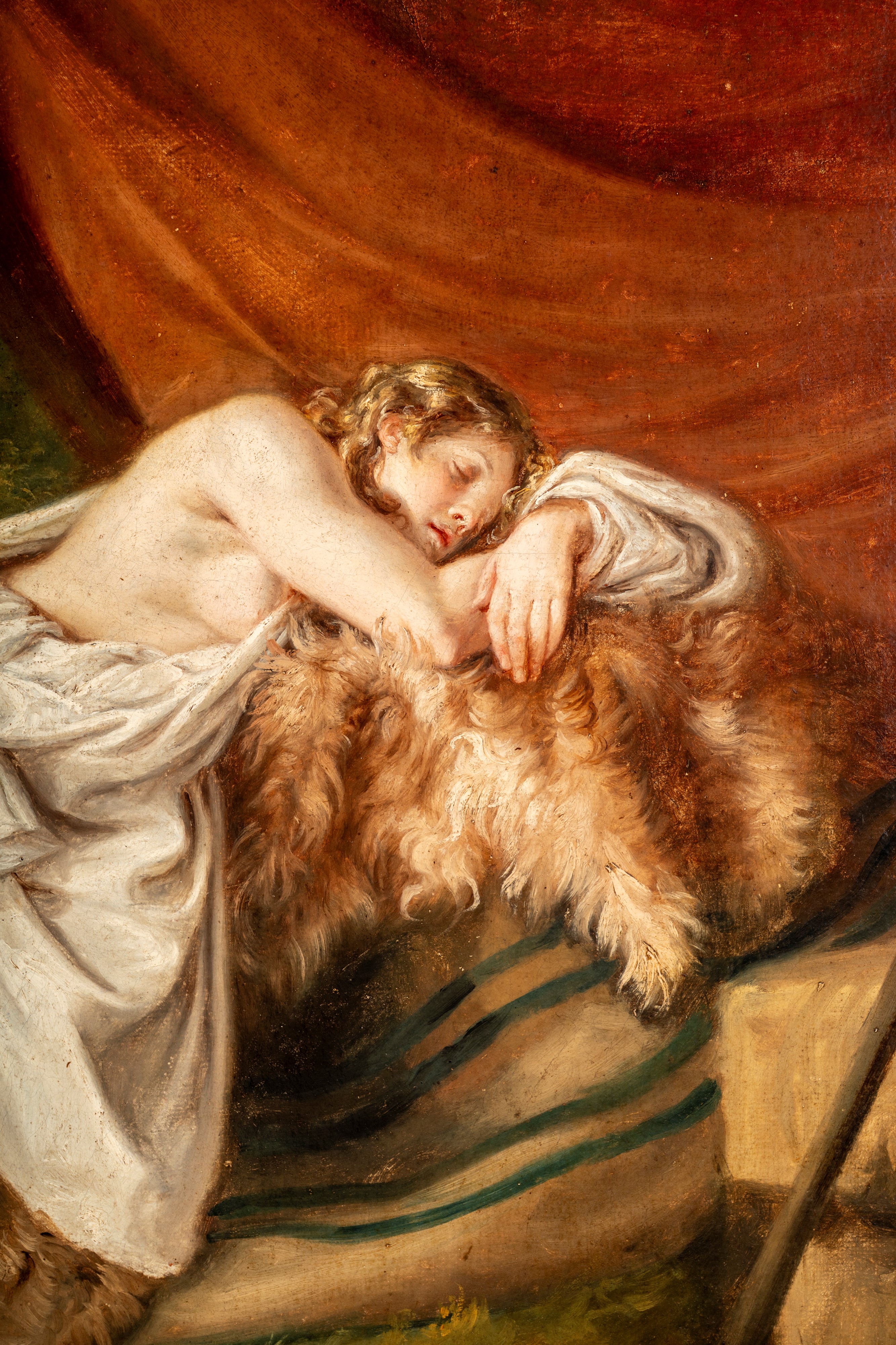 Scuola Dell'italia Meridionale, Secolo XVIII - Paesaggio con ninfa dormiente, olio su tela