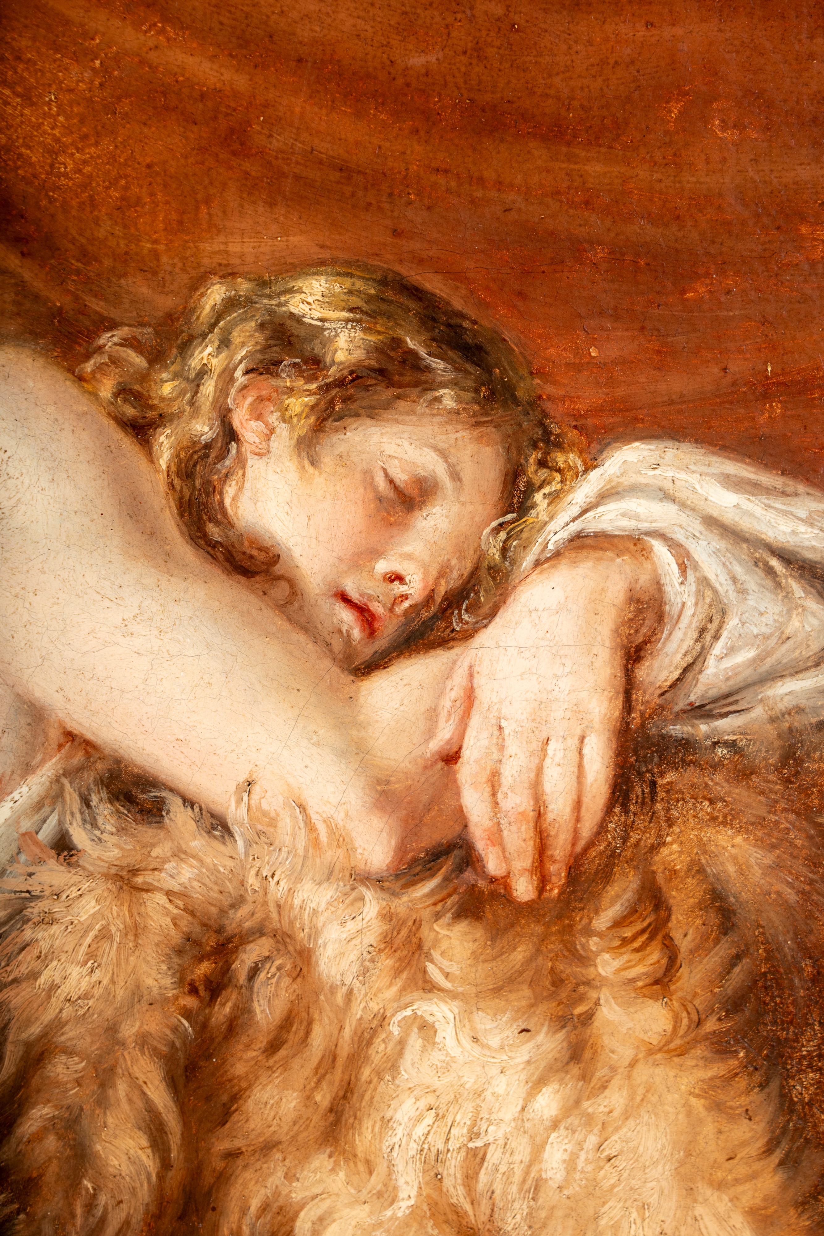 Scuola Dell'italia Meridionale, Secolo XVIII - Paesaggio con ninfa dormiente, olio su tela