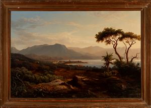 Veduta costiera con viandanti