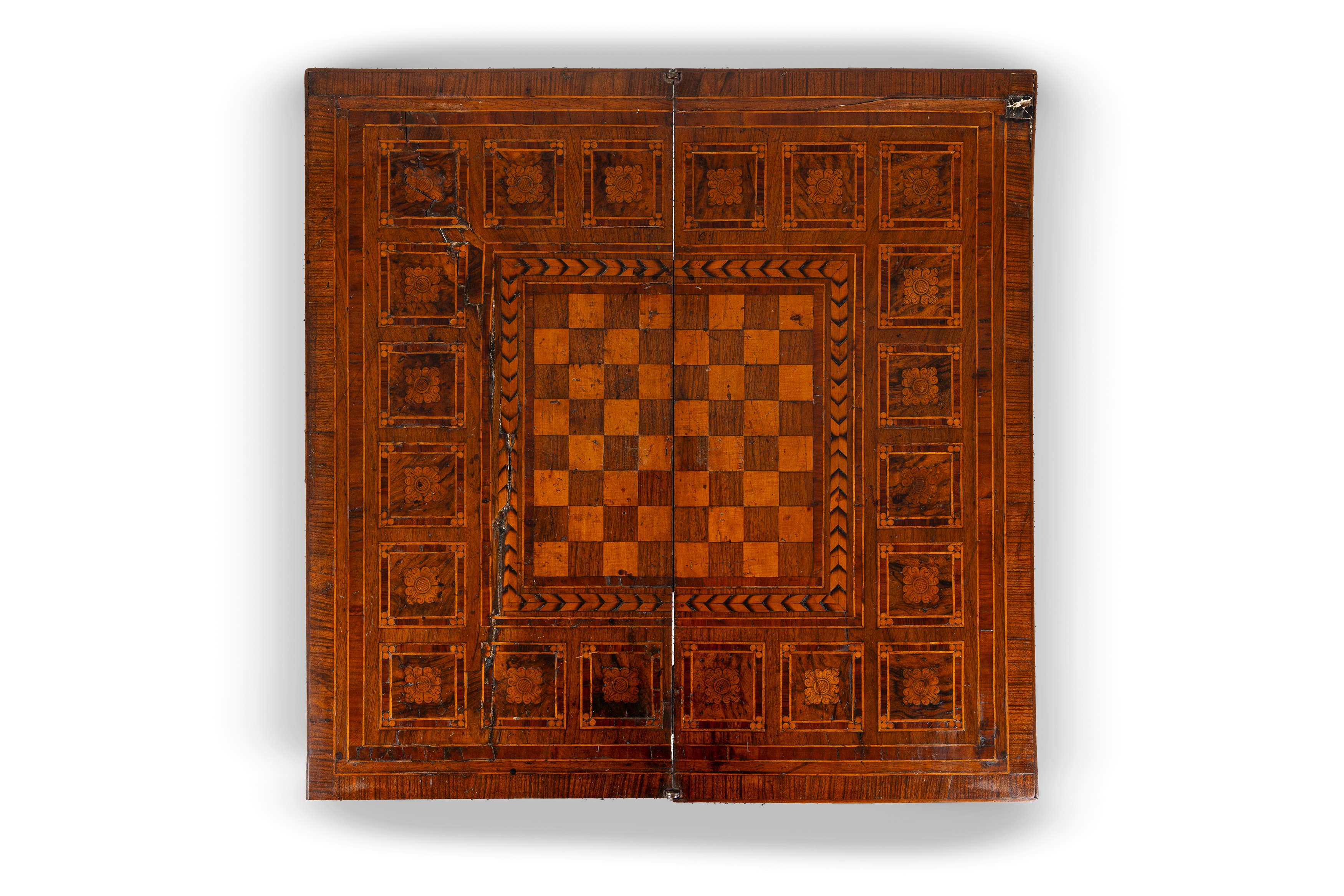 Tavolino da gioco in legno intarsiato Luigi XVI, secolo XVIII