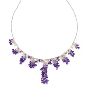 Necklace with amethysts and diamonds