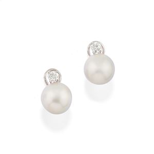 Orecchini con perle South Sea e diamanti
