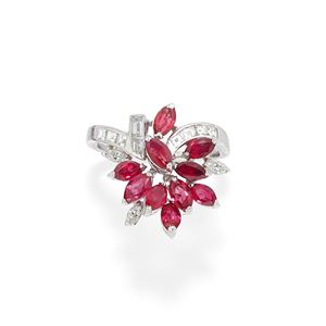 Anello con rubini e diamanti 