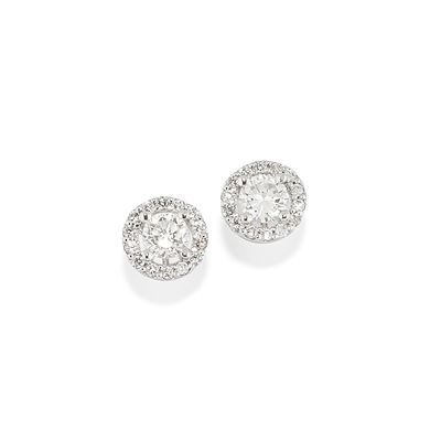 Orecchini con diamanti, in oro bianco 18k