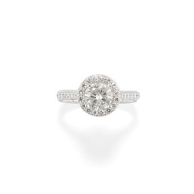Anello in oro bianco 18k con diamanti, taglio brillante