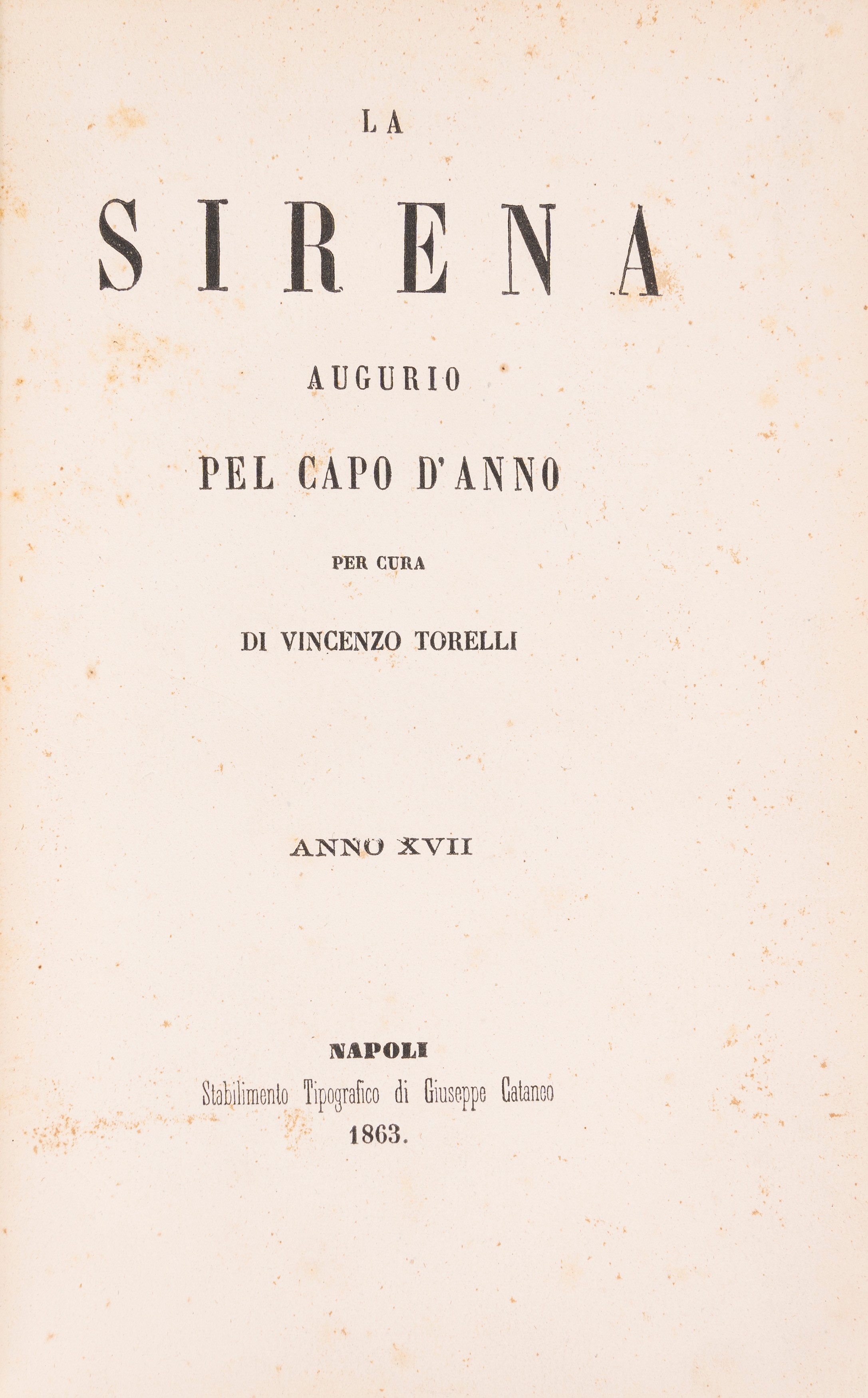 STRENNE, La Sirena. Augurio per Capodanno e altri giorni festivi, 1851