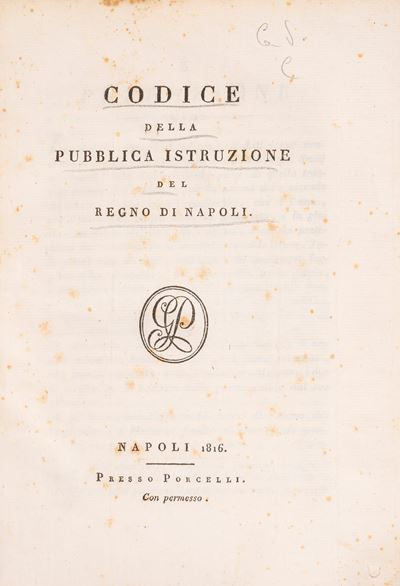 Codice della pubblica istruzione del Regno di Napoli, Volume miscellaneo, 1816