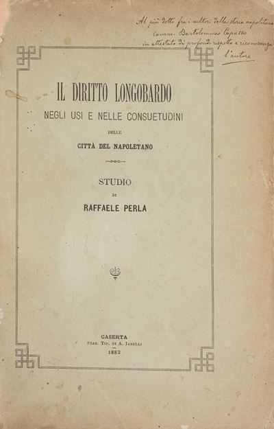 Il Diritto Longobardo negli usi e nelle consuetudini delle Città del Napoletano, 1882