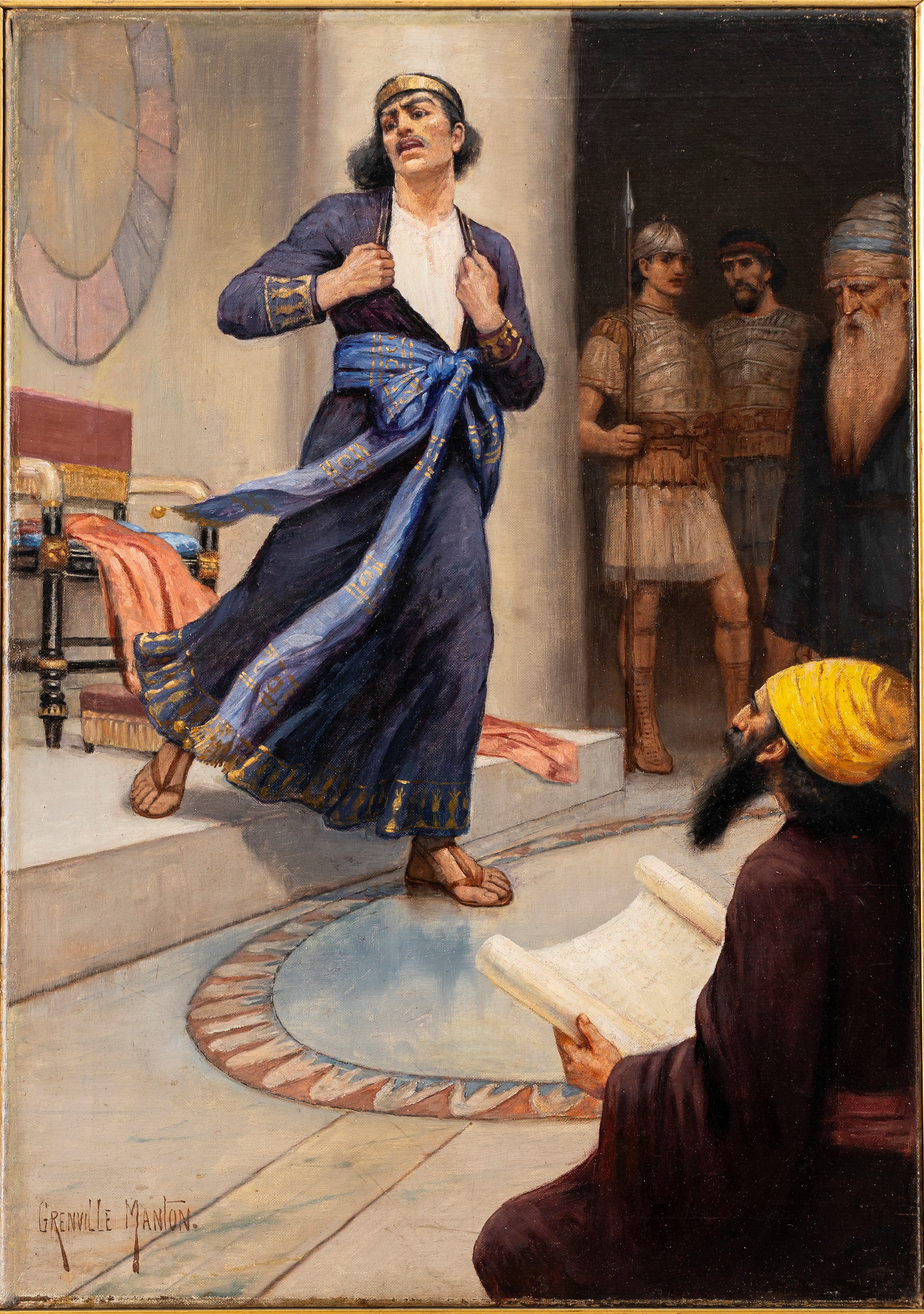 George Grenville Manton - Scena storica, olio su tela
