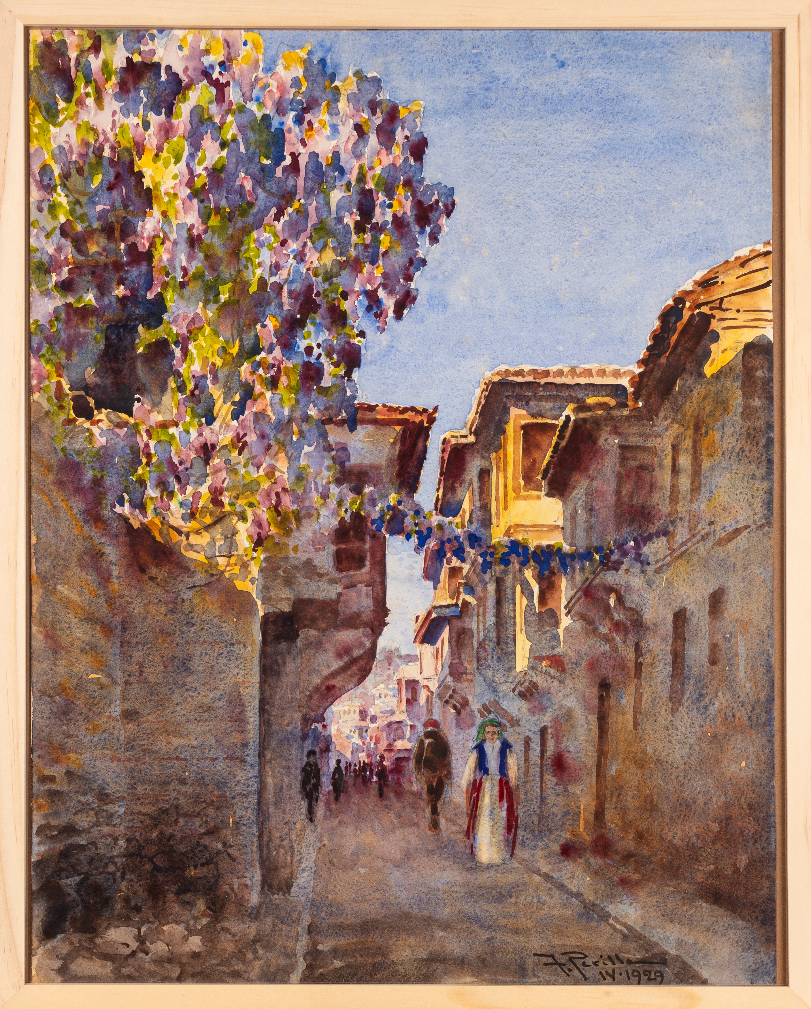 Francesco Perilla - Coppia di acquerelli con scorci di Kos, 1929