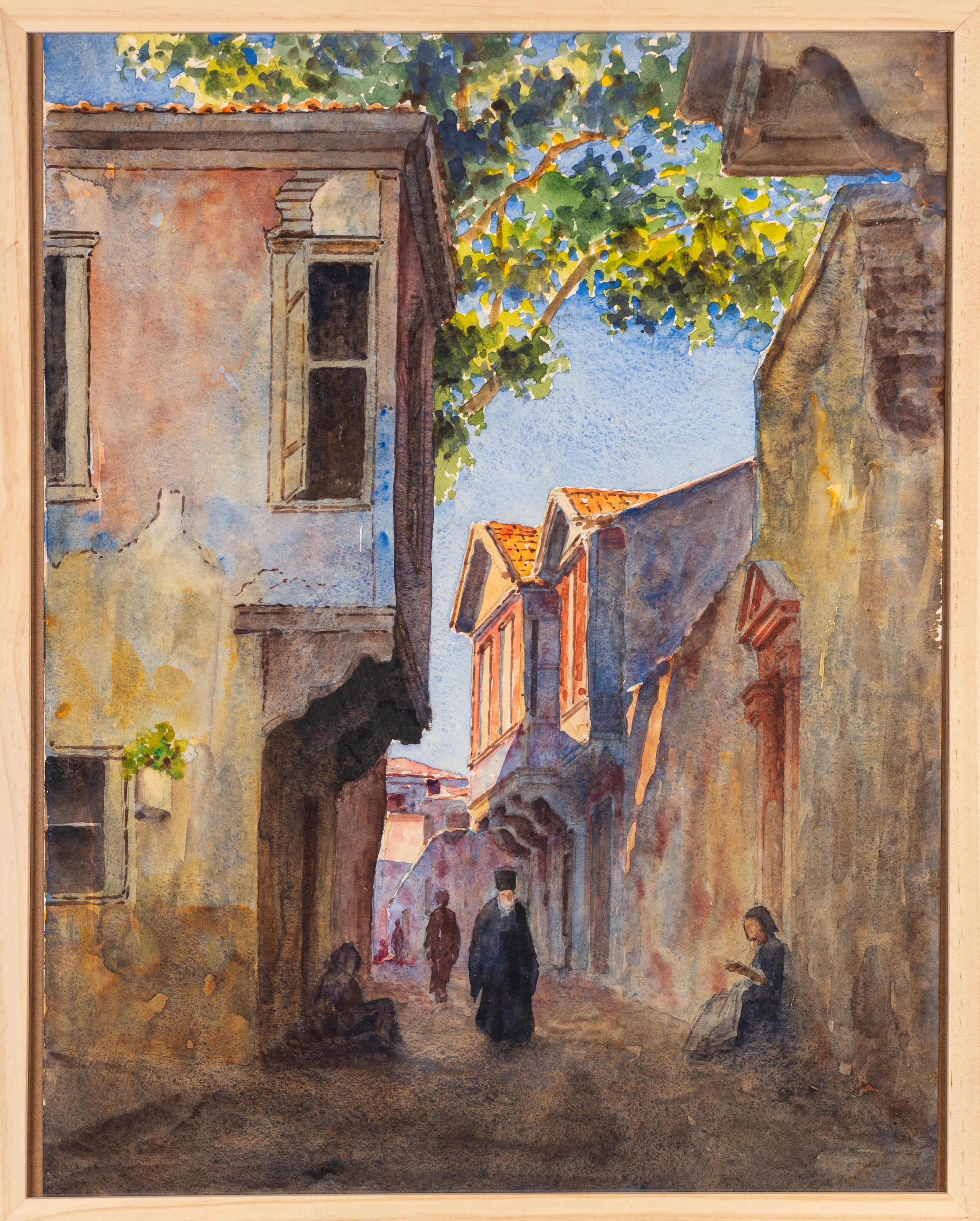 Francesco Perilla - Coppia di acquerelli con scorci di Kos, 1929
