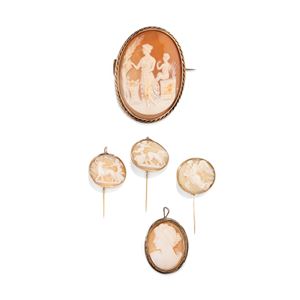 Lotto di gioielli con cammeo