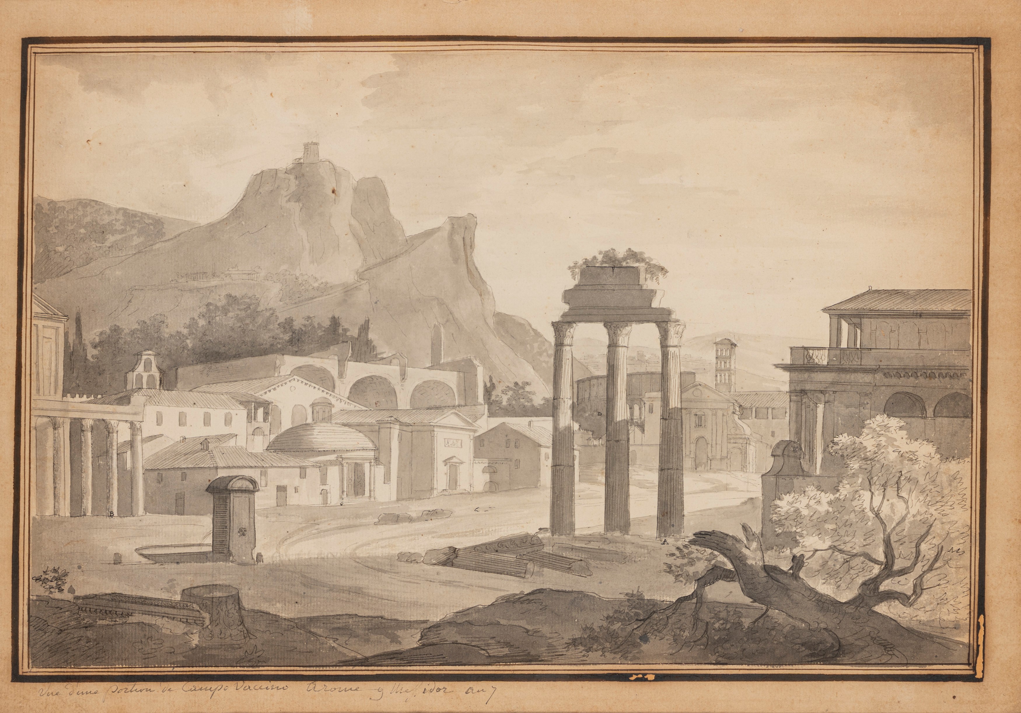 Scuola Francese, Fine Secolo XVIII - Inizio Secolo XIX - Autore non identificato, Sei vedute di R...
