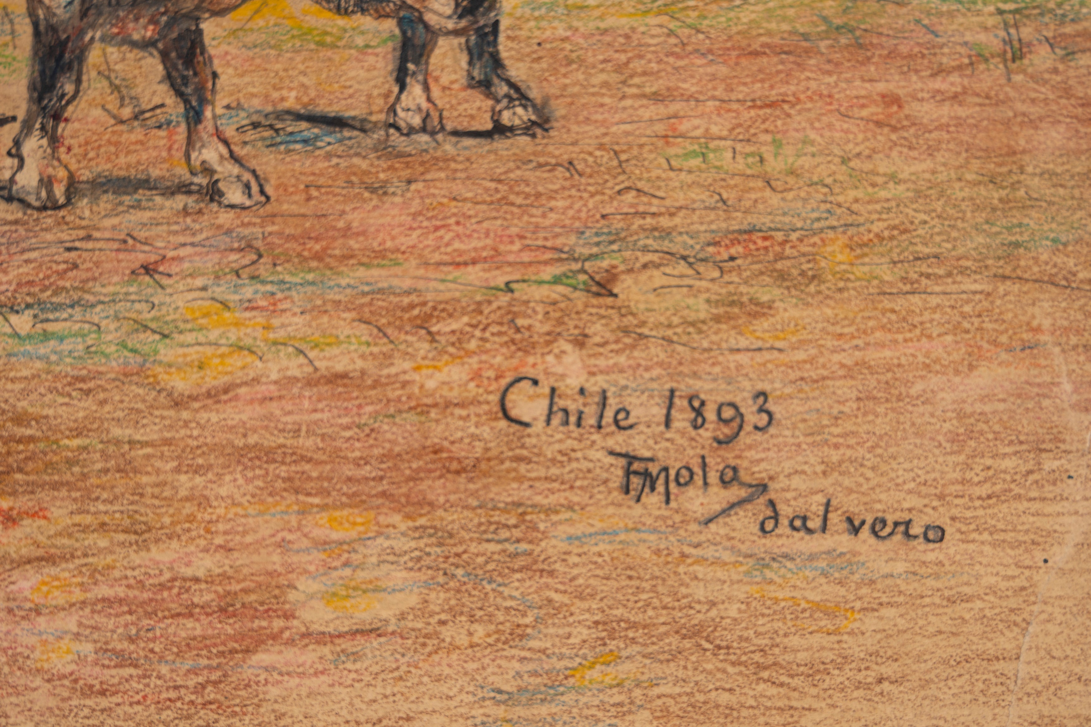 Filippo Mola - Due vedute di paesaggi del Cile, 1893, olio su tela e tecnica mista