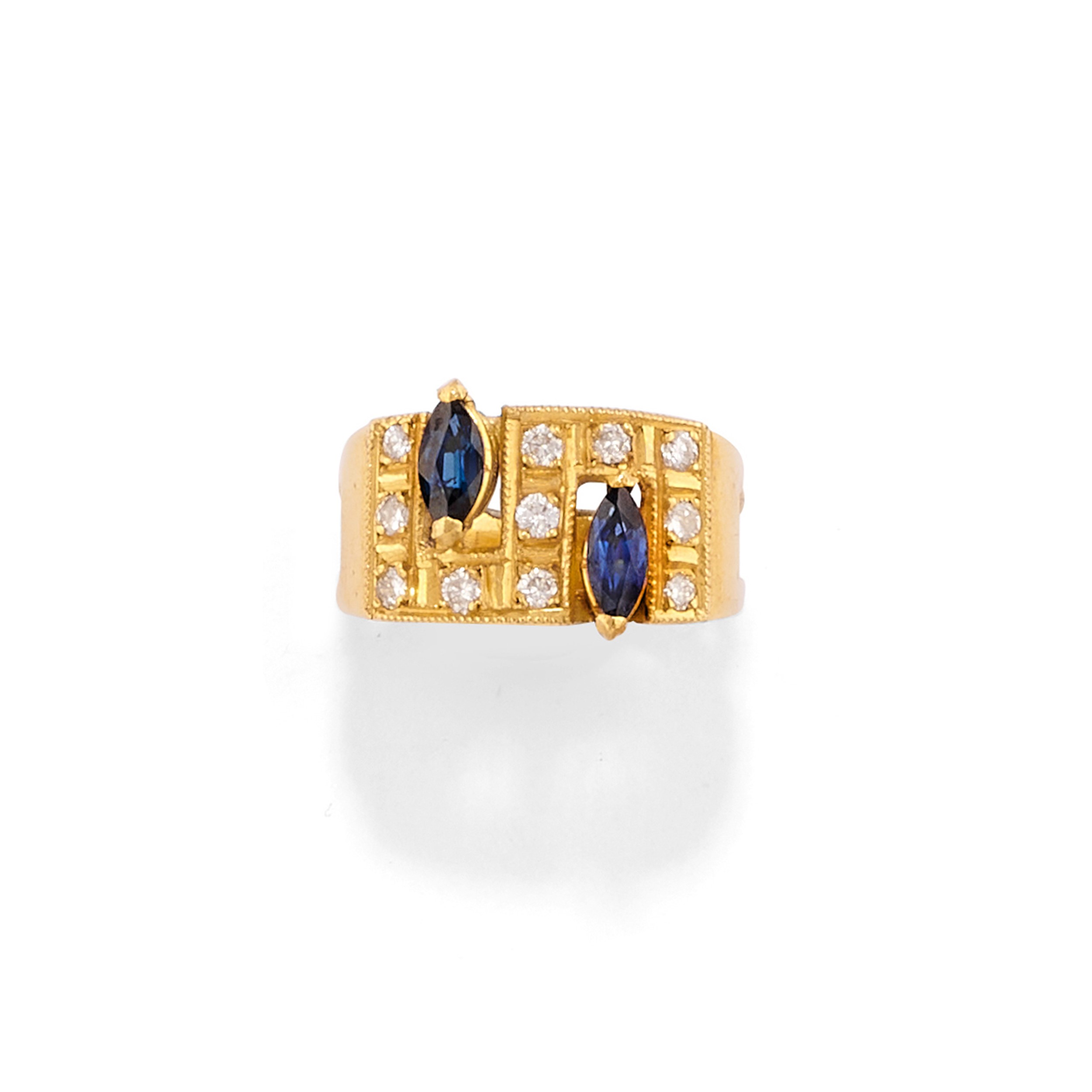 Due anelli con zaffiri e rubini