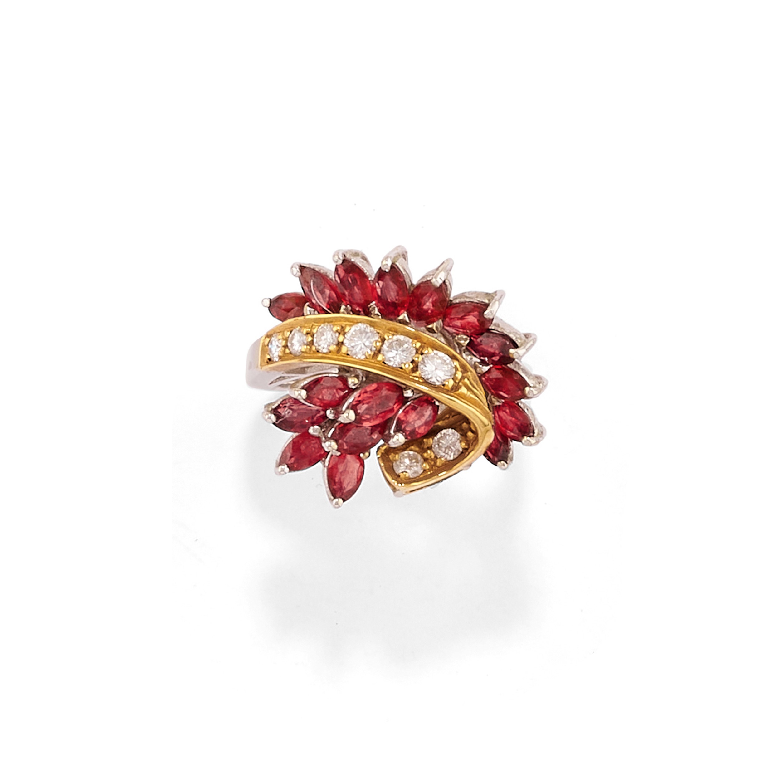 Due anelli con zaffiri e rubini