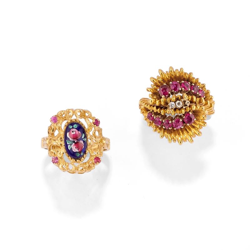 Due anelli con rubini