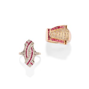 Due anelli con rubini