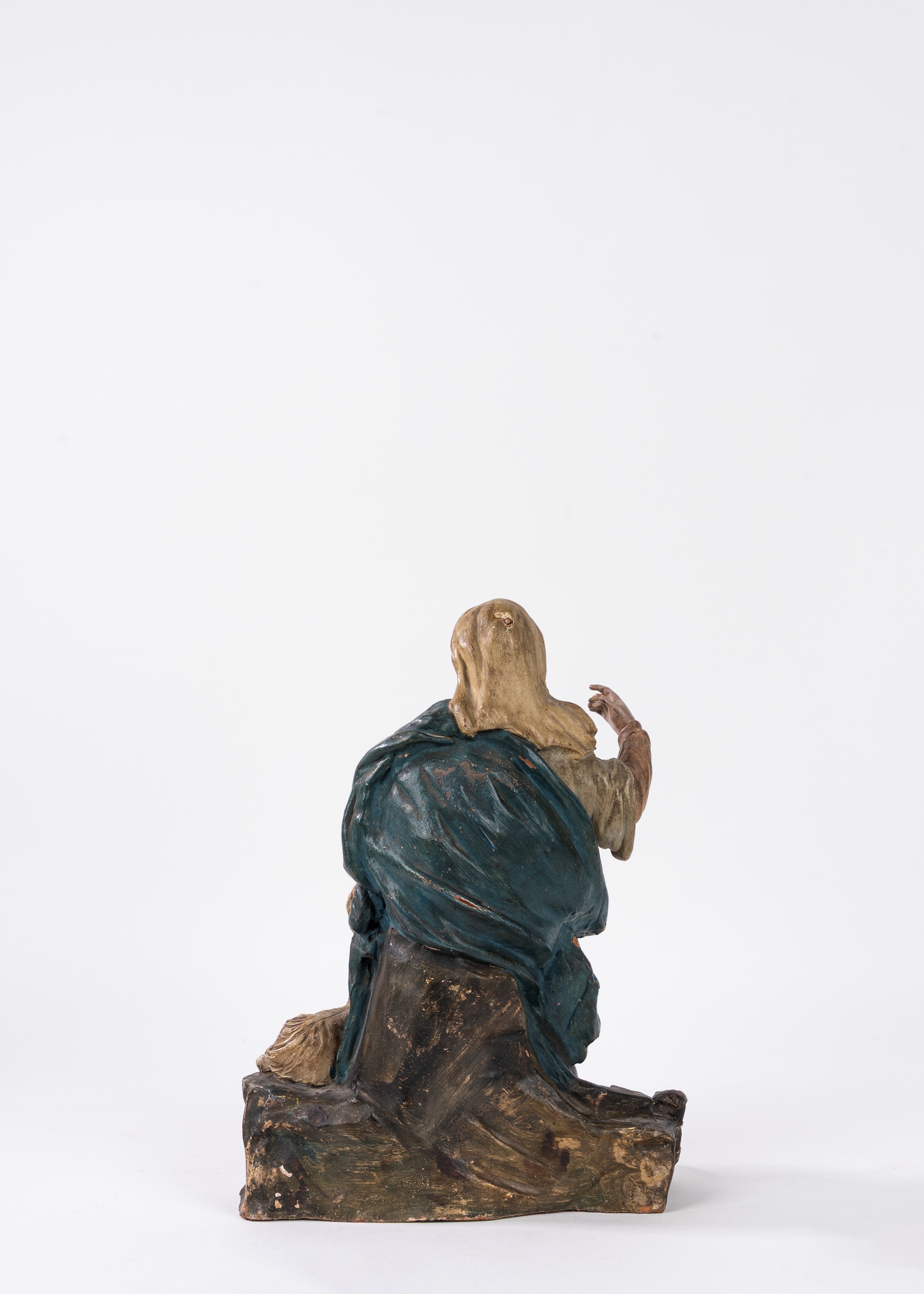 Madonna con agnellini, scultura in terracotta policroma, secolo XVII