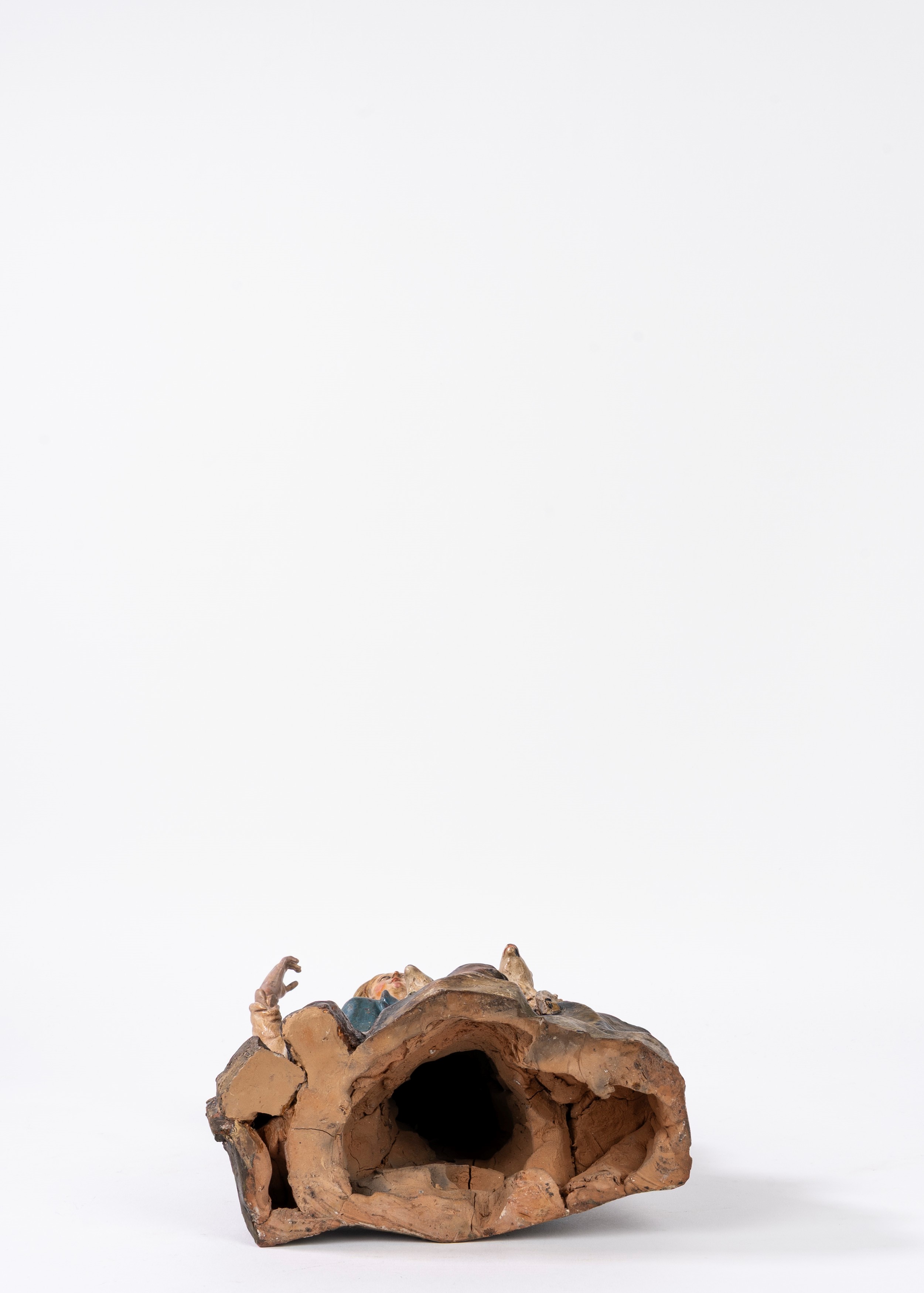 Madonna con agnellini, scultura in terracotta policroma, secolo XVII