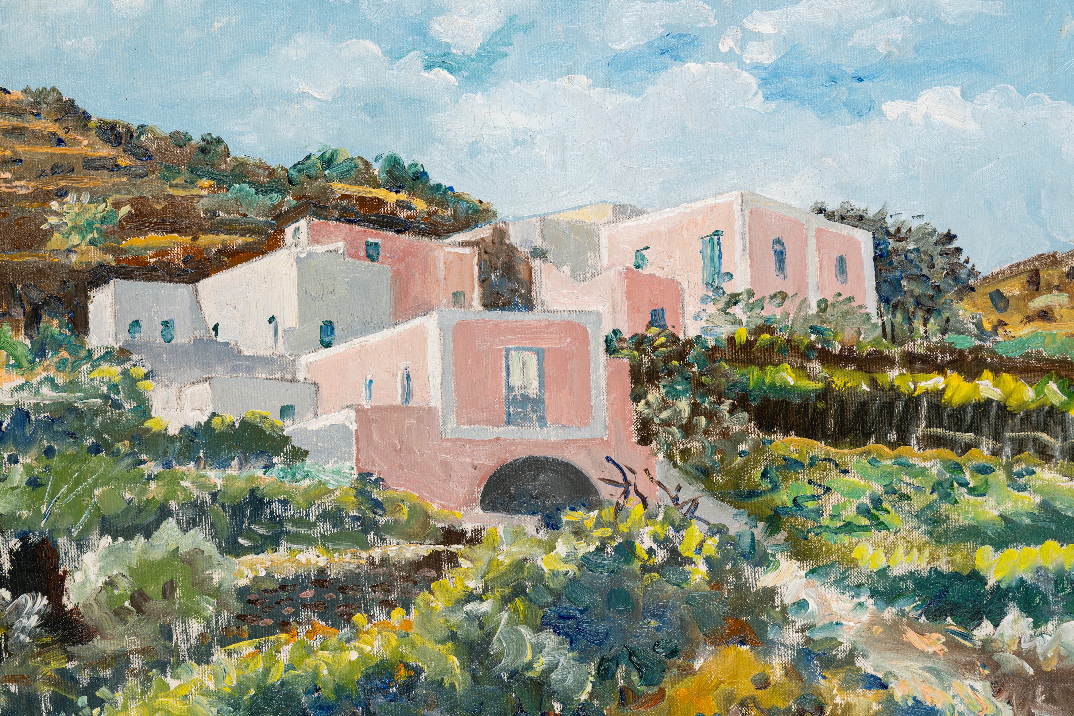Giovanni Colacicchi - Isola di Ponza, olio su cartone telato