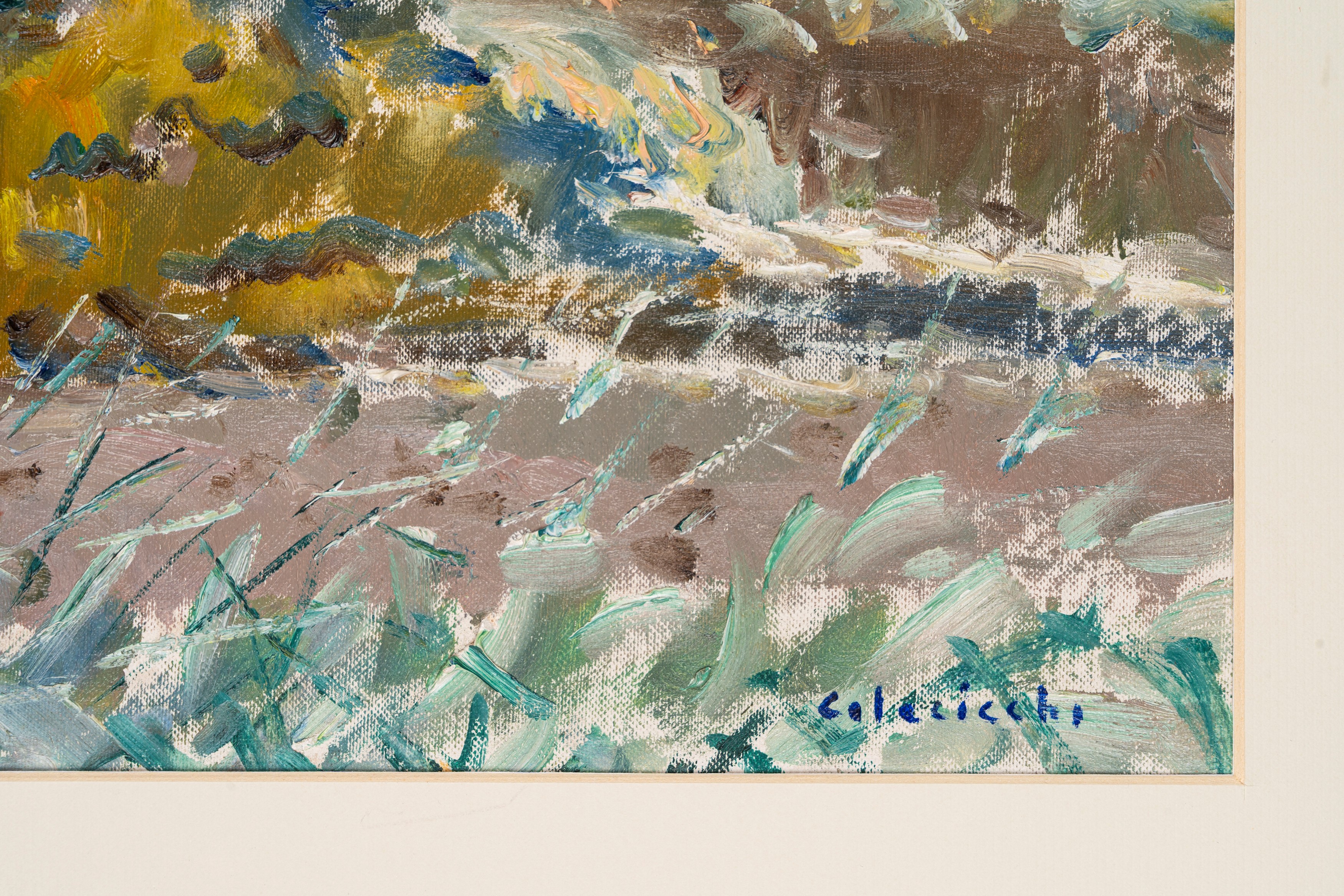 Giovanni Colacicchi - Isola di Ponza, olio su cartone telato