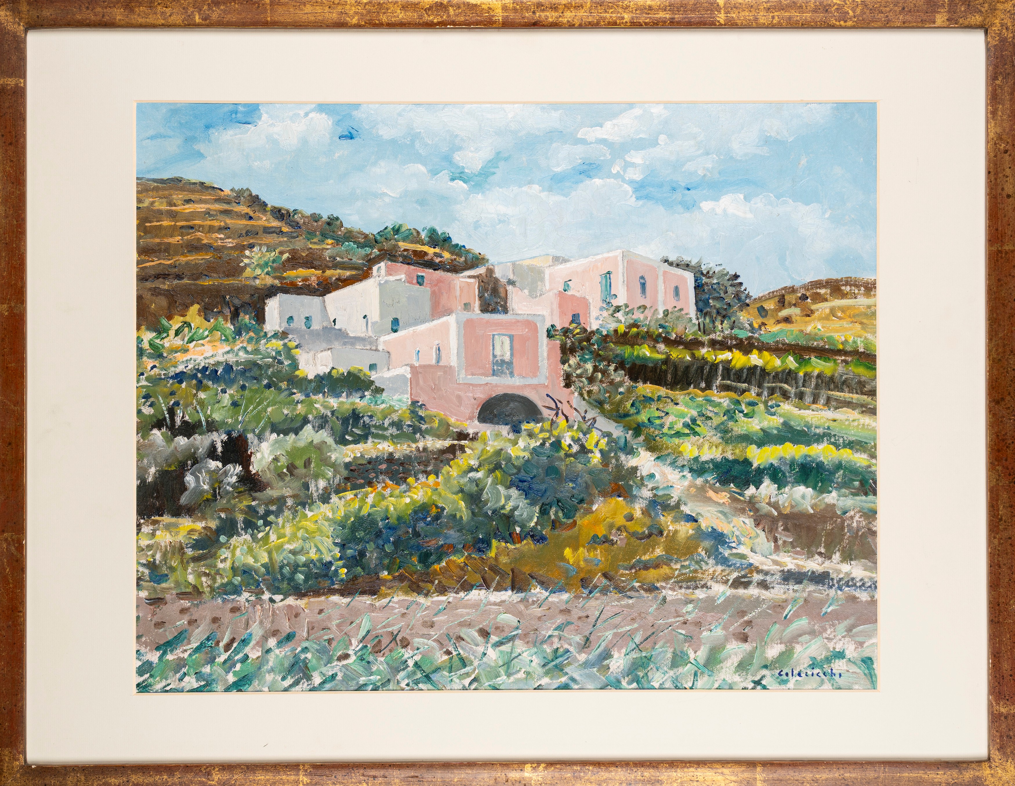 Giovanni Colacicchi - Isola di Ponza, olio su cartone telato
