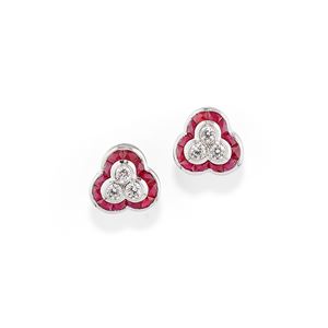 Orecchini con rubini e diamanti