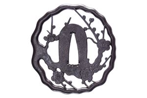 Tsuba della scuola Higo, attribuito a Kamiyoshi Fukanobu