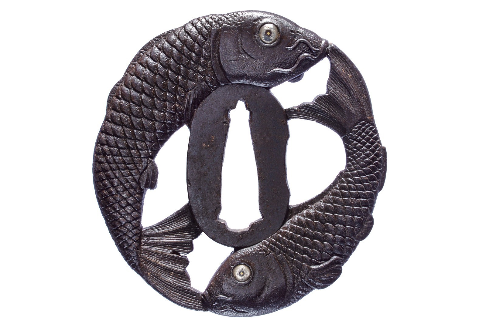 Tsuba firmata Hideyoshi, Joriuken, con kakihan