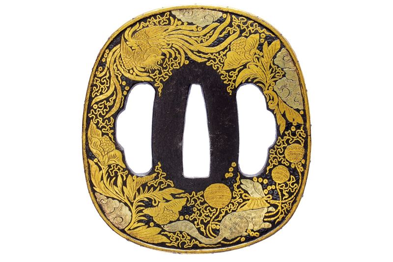Importante tsuba in stile Kenjo