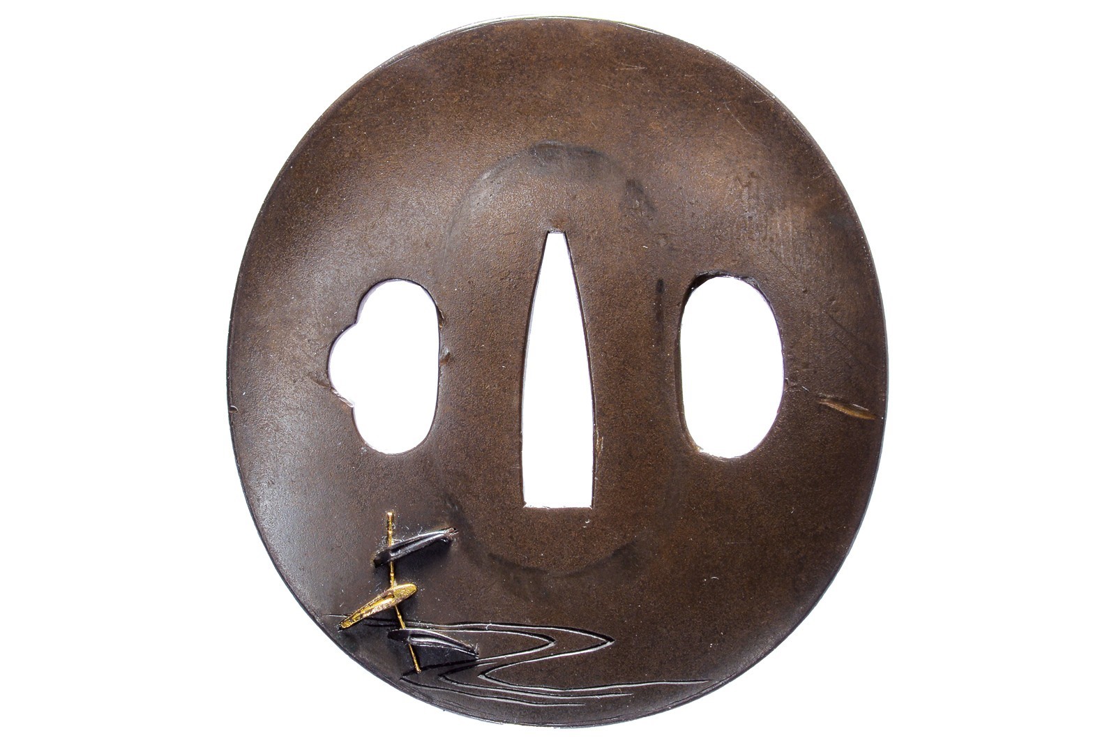 Bellissima tsuba firmata Masanaga, con kakihan