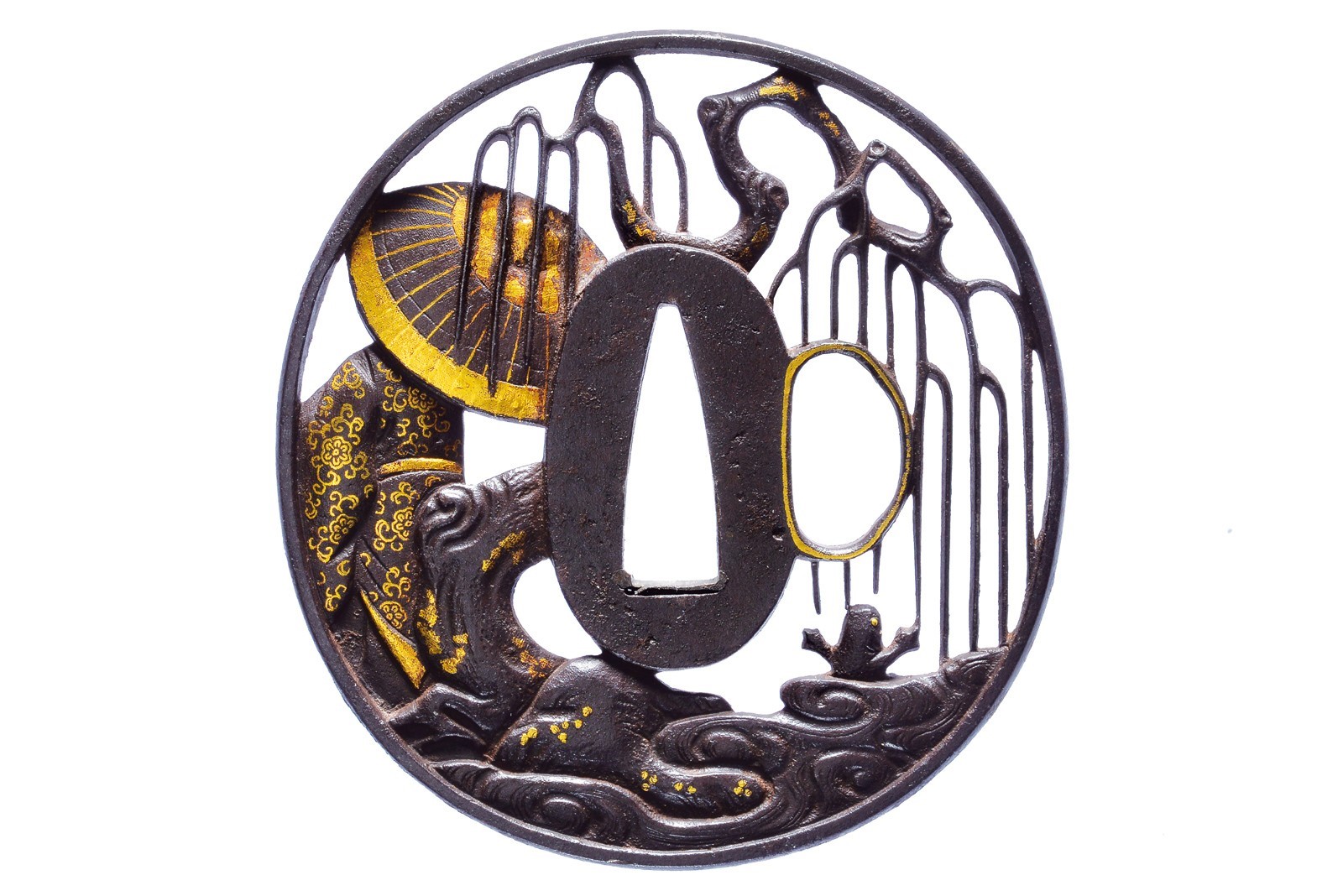 Bella tsuba della scuola Shoami firmata Nobutoku