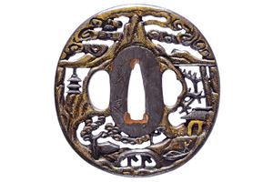 Tsuba con firma Jakushi