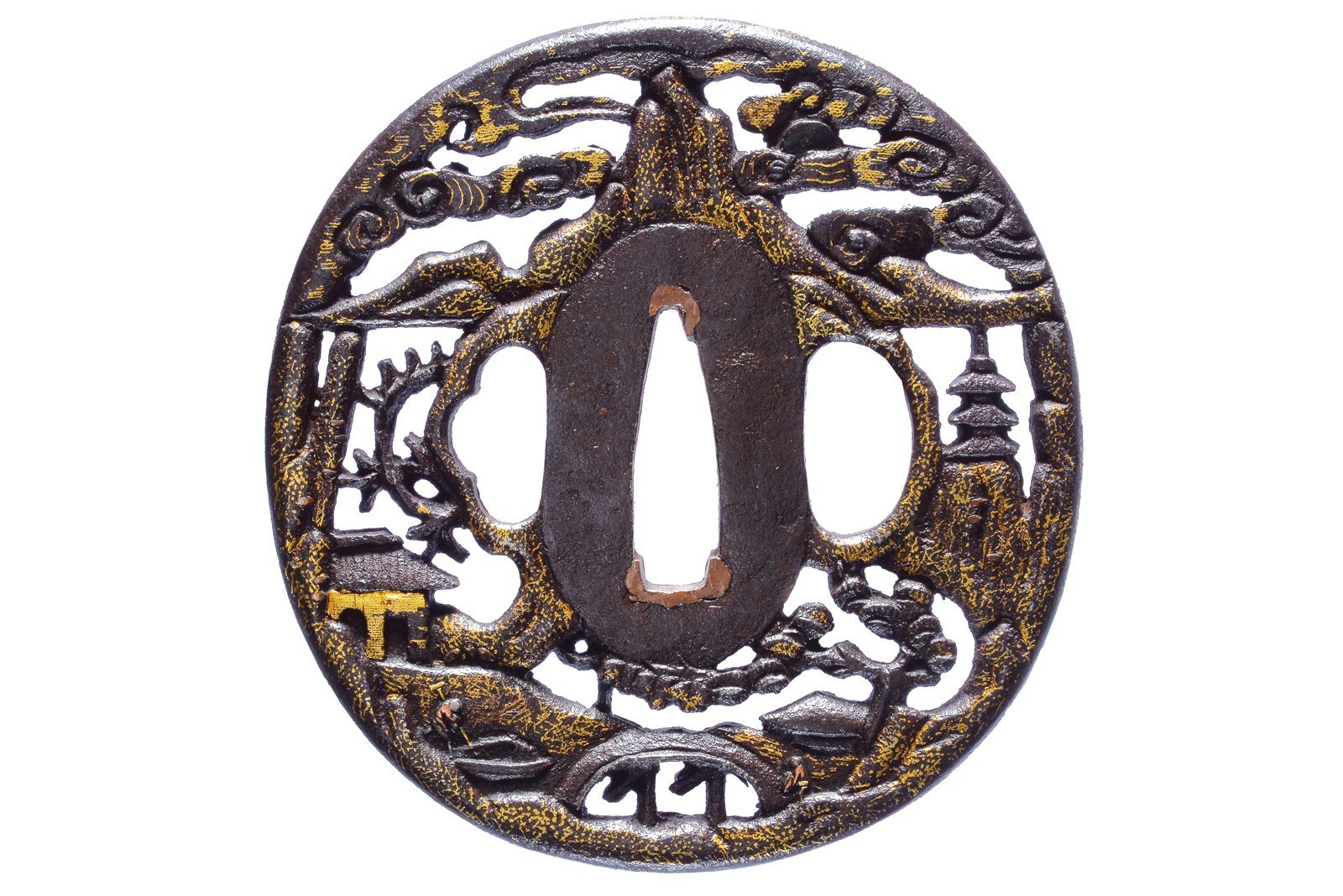 Tsuba con firma Jakushi