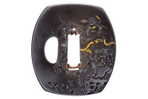 Bellissima tsuba in stile Yokoya