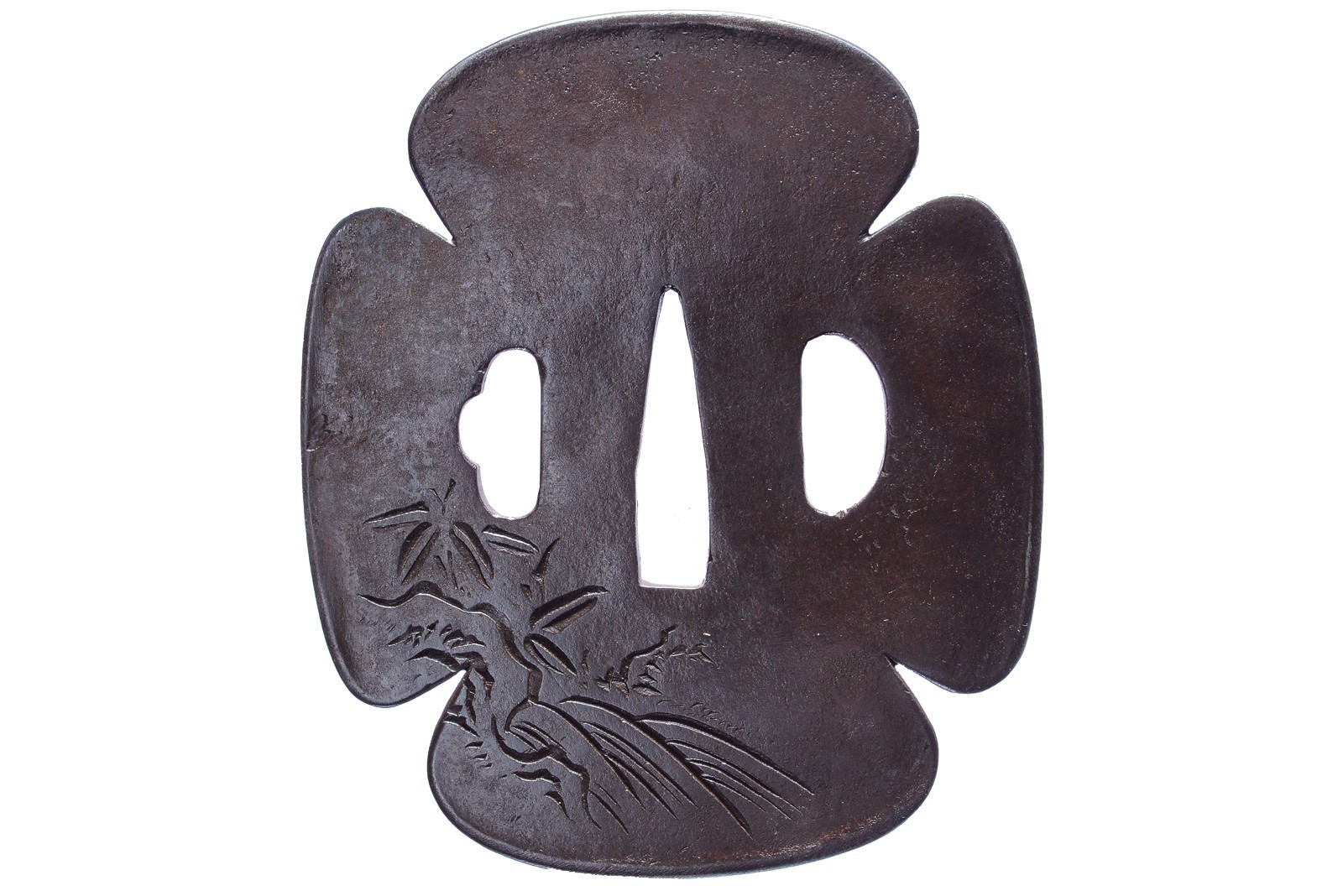 Tsuba firmata Haruaki Hogen, con kakihan