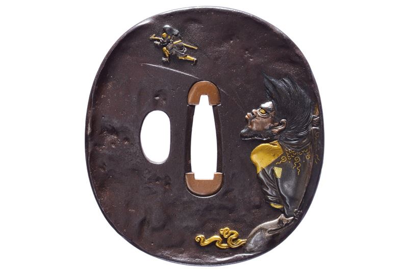 Interessante e bellissima tsuba firmata Hideoki
