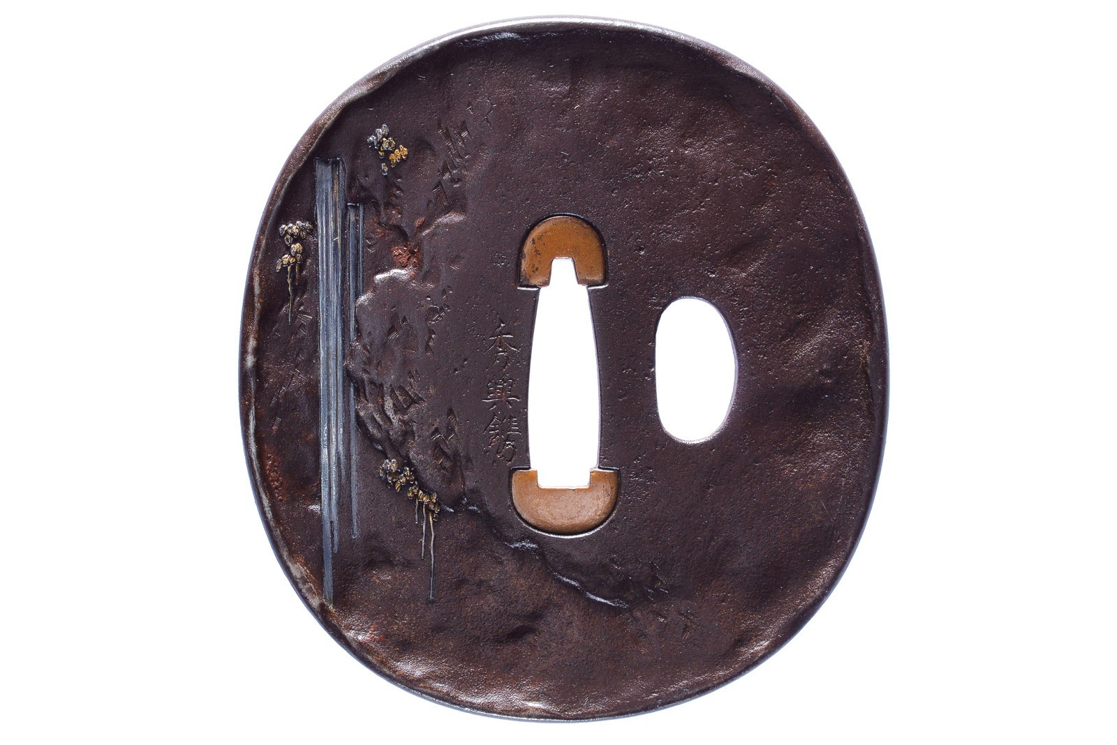 Interessante e bellissima tsuba firmata Hideoki