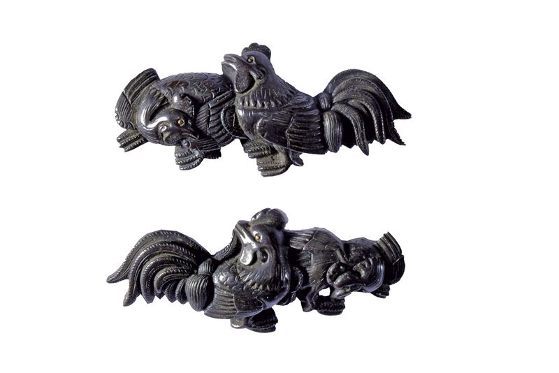 Paio di menuki in stile Goto