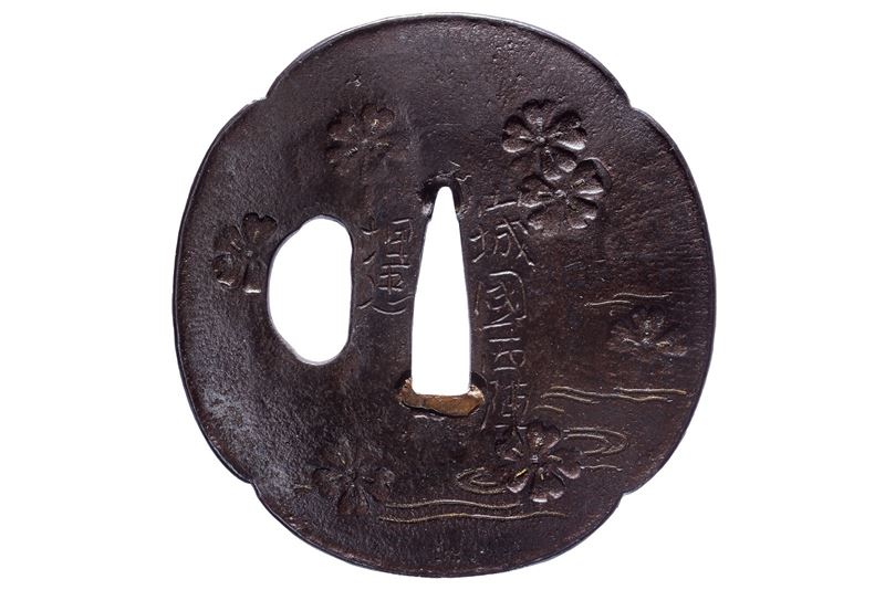 Tsuba firmata Yamashiro Kuni Nishijin ju