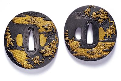 Goto Teijo, Coppia di tsuba per daisho, Periodo Edo, giappone