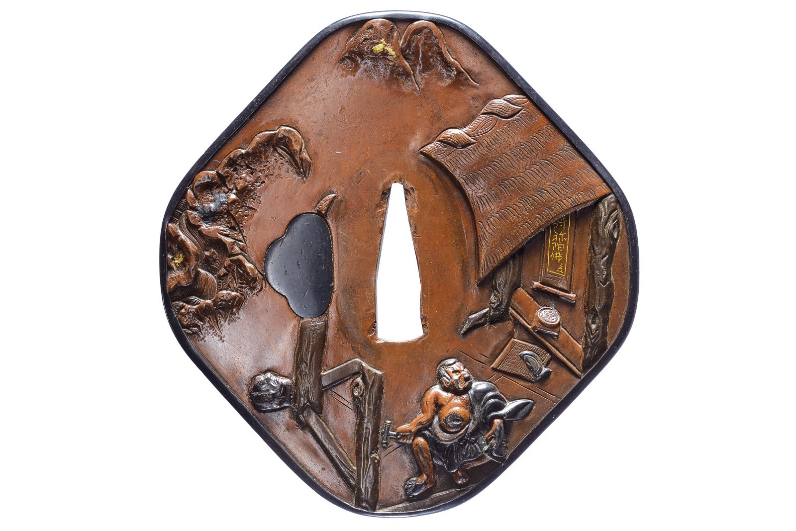 Ushū Shōnai jū Nobukiyo, Straordinaria tsuba in rame e shakudo