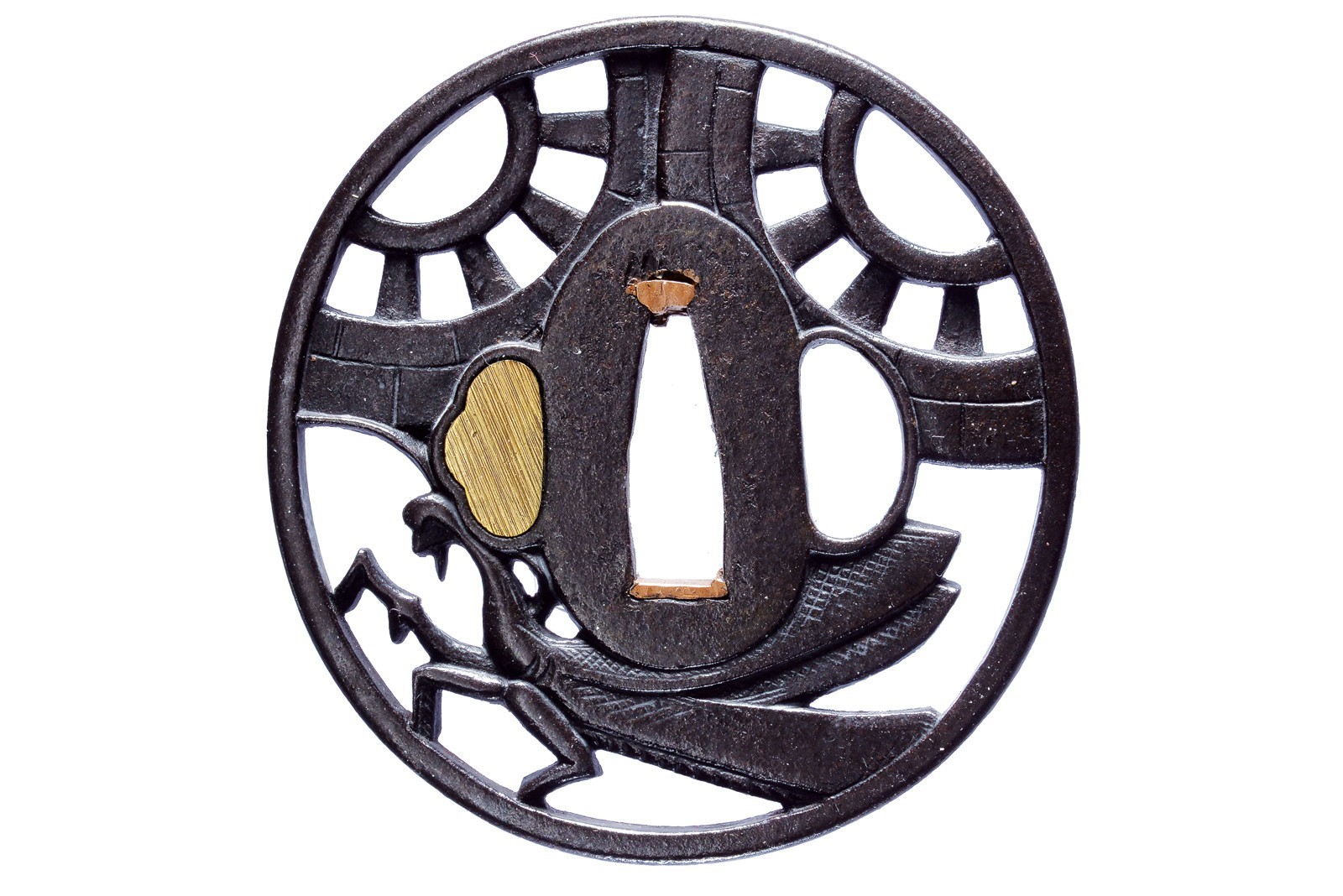 Tsuba attribuita alla scuola Kyo-Shonami, Giappone, ferro, Periodo Edo (1603-1867)