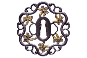 Bella tsuba della scuola Kyo-Shoami