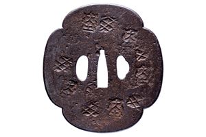 Grande tsuba firmata Tenhō