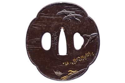 Masatsugu, Tsuba firmata in ferro, Periodo Edo